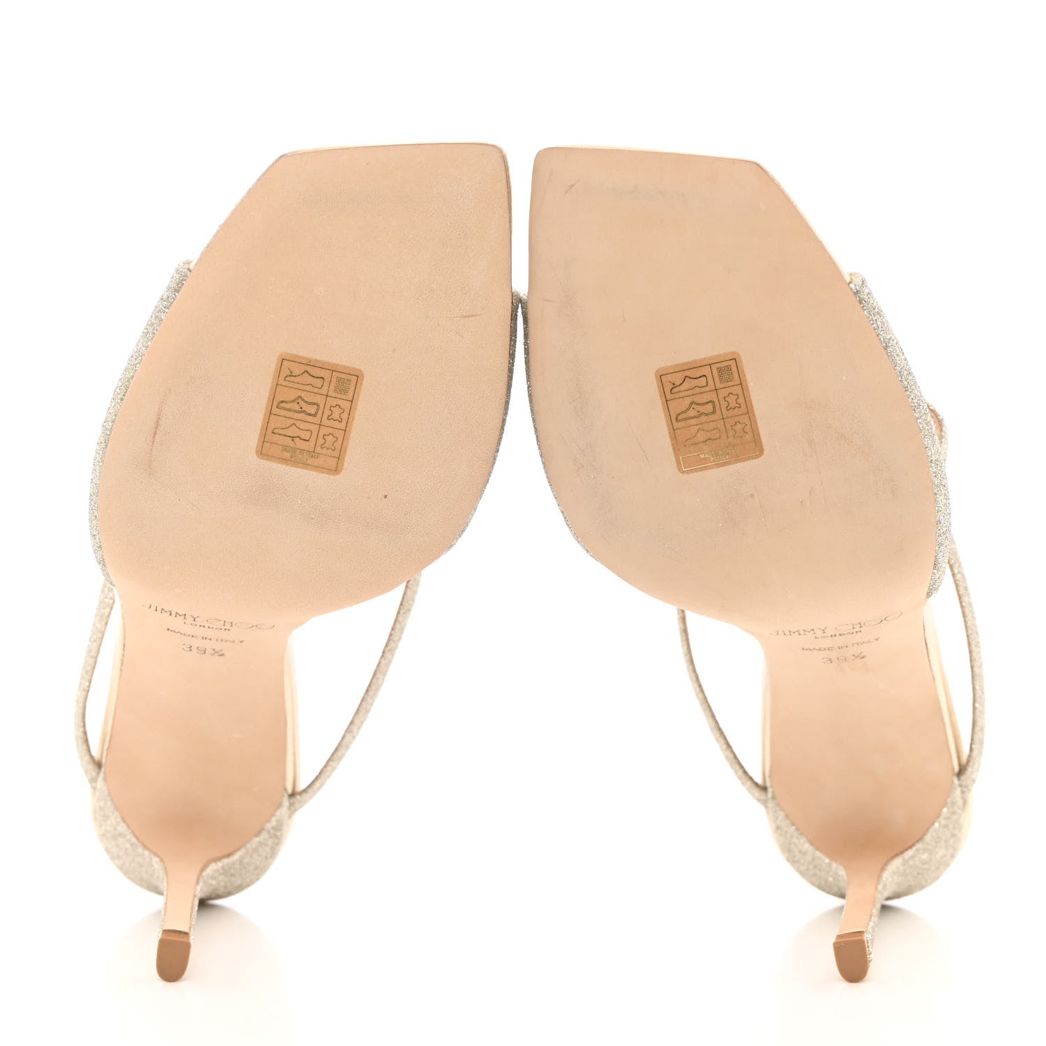 Jimmy Choo Dusty Glitter Anise 95 Sandals 39.5 Platinum Ice 5 of 12