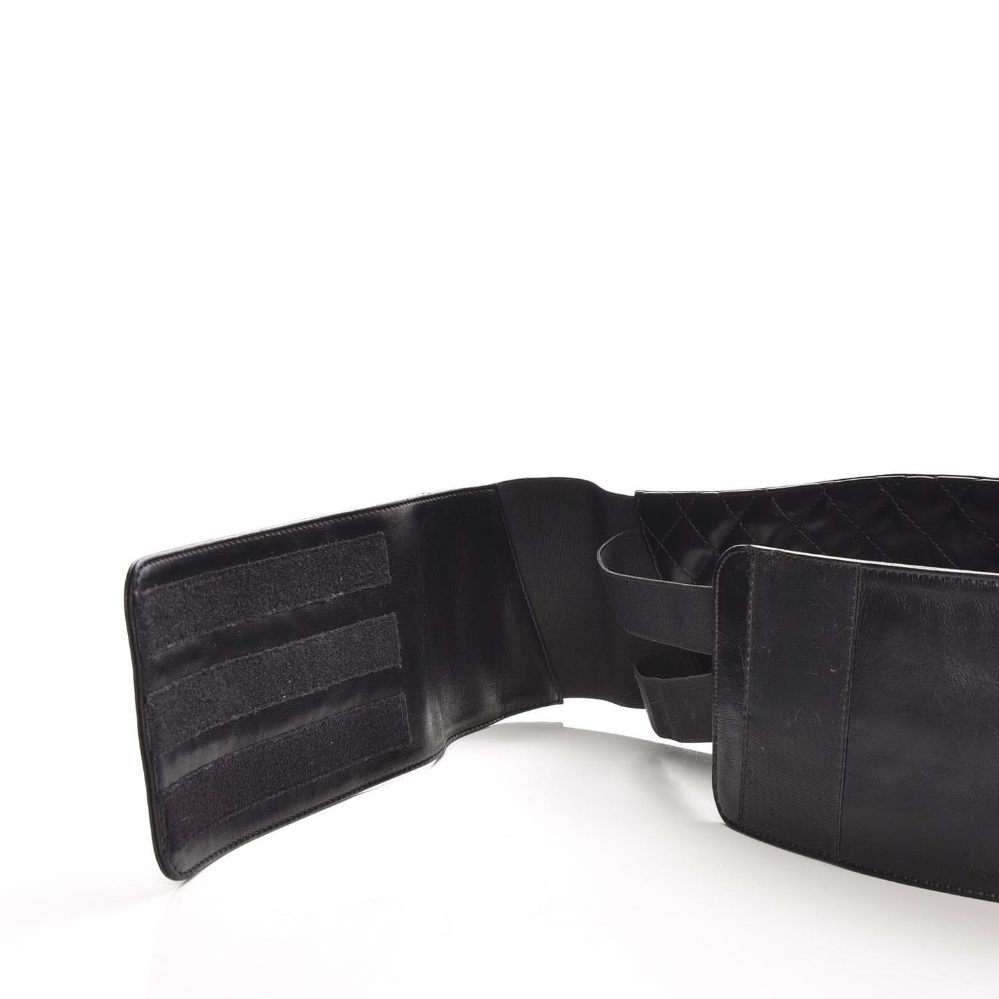 Lambskin Quilted Wide Belt Black M