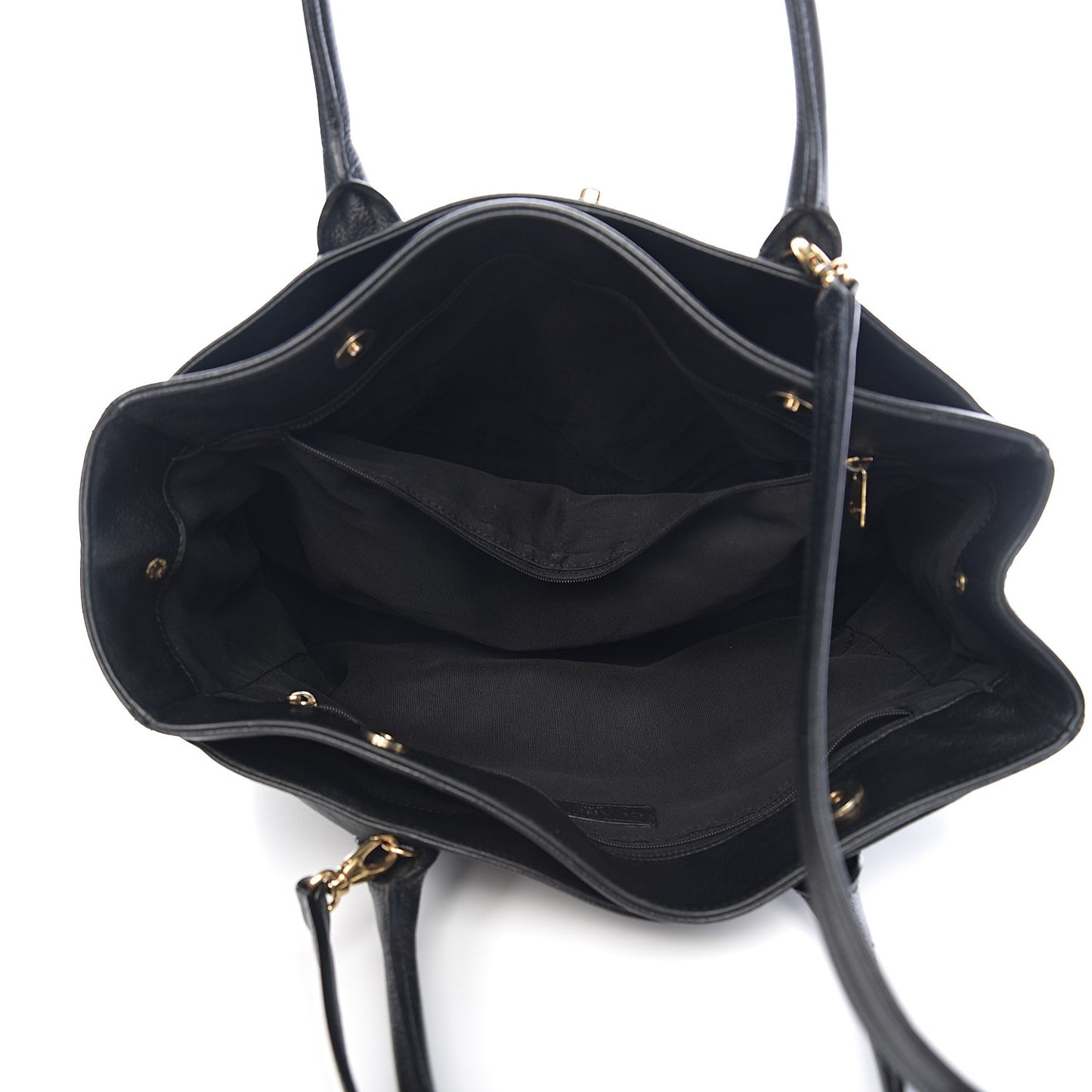 Calfskin Cerf Executive Shopper Tote Black