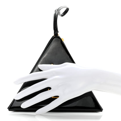 Saint Laurent Patent Pyramid Clutch Black 2 of 10