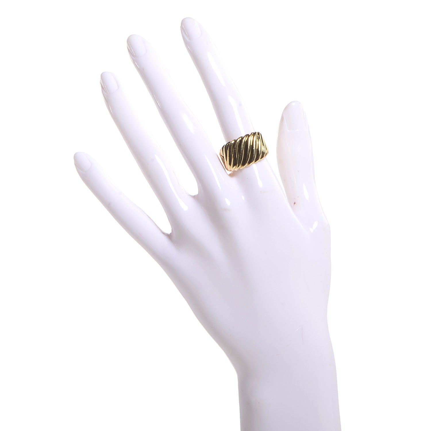 David Yurman 18K Yellow Gold Cable Cigar Band Ring 7 2 of 6
