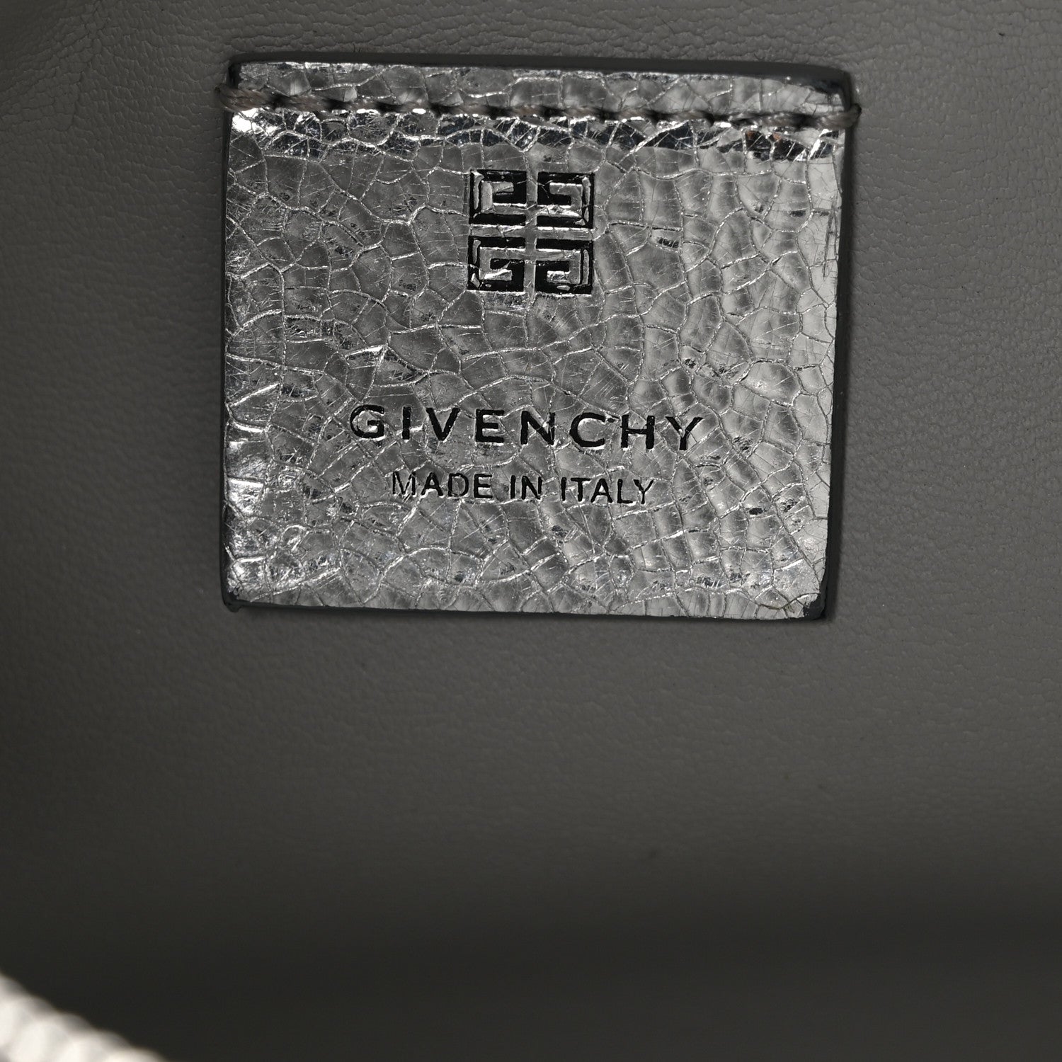 Givenchy Metallic Lambskin Small Moon Cut Out Shoulder Bag Silvery 6 of 11