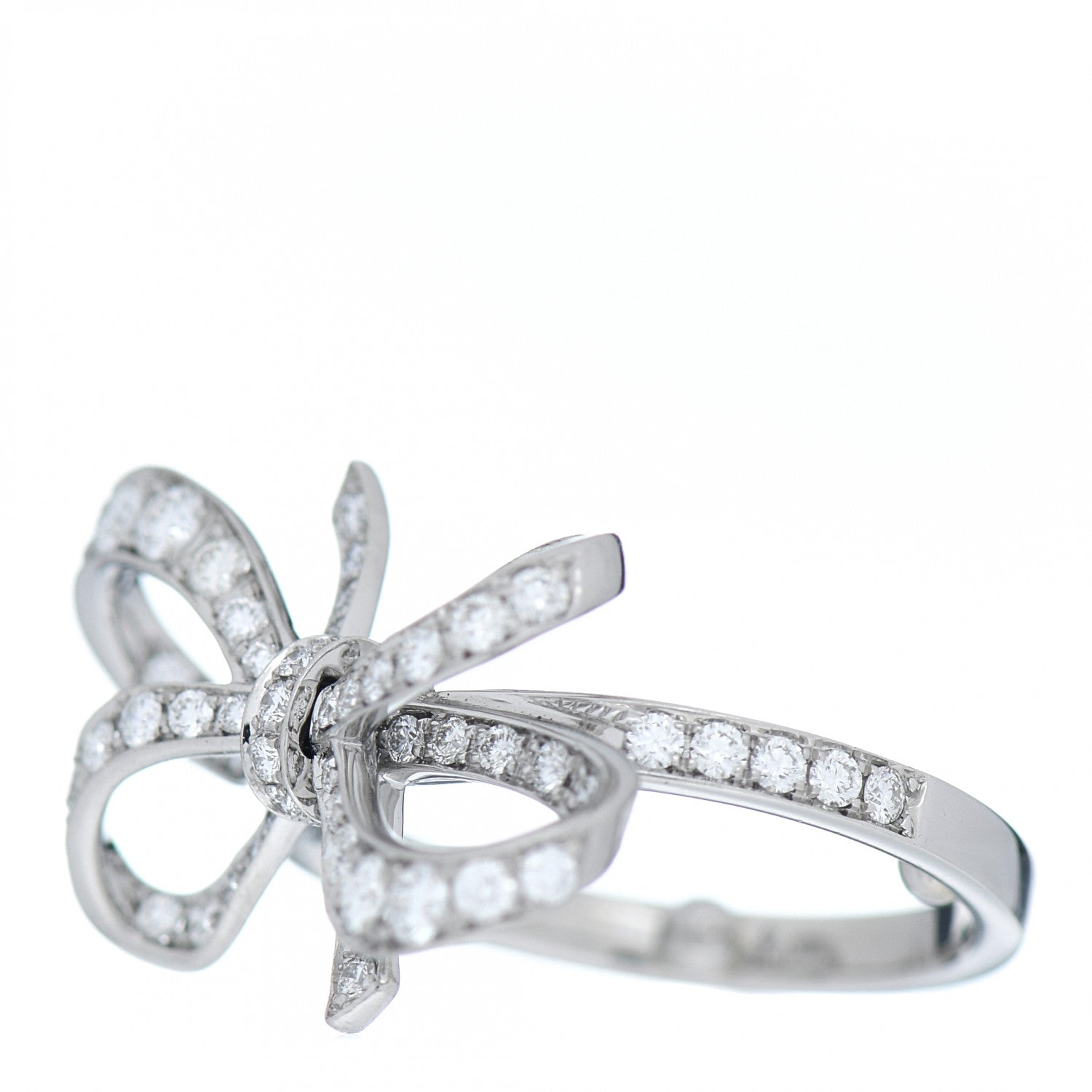 Tiffany Platinum Diamond .51ct Double Bow Ring 43 2.5 3 of 5