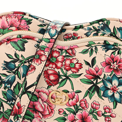Gucci Calfskin Brit Roses Print Matelasse Diagonal Mini Interlocking G Heart Shoulder Bag Multicolor 8 of 12