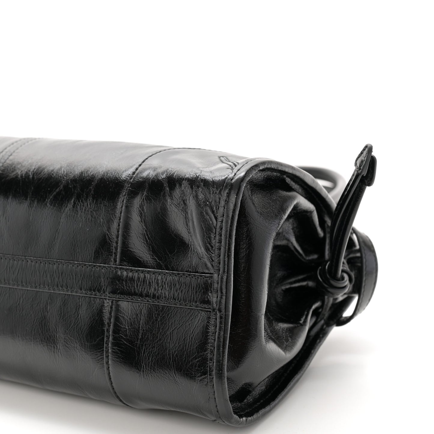 Shiny Nappa Medium Shoulder Bag Black