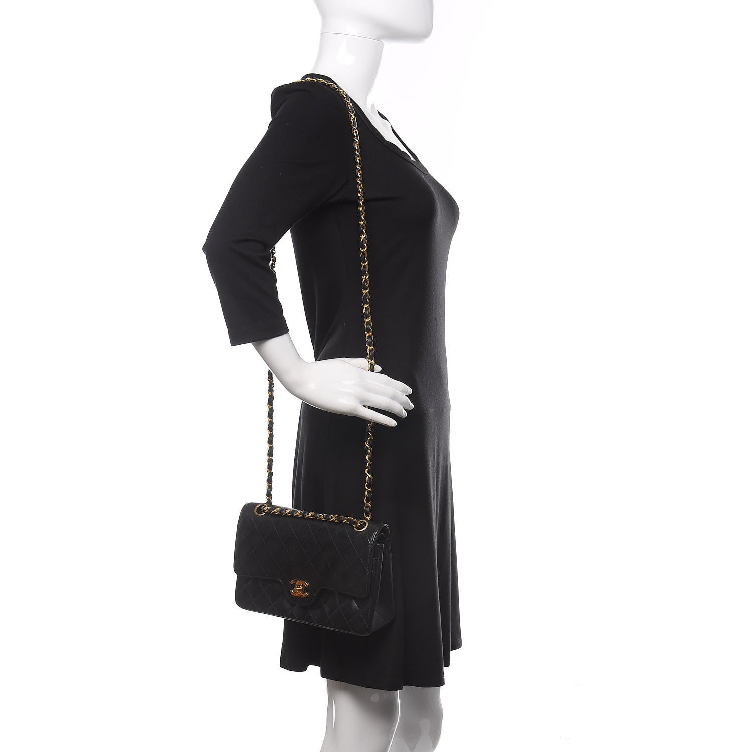 Chanel Lambskin Quilted Small Double Flap Black 2 of 13