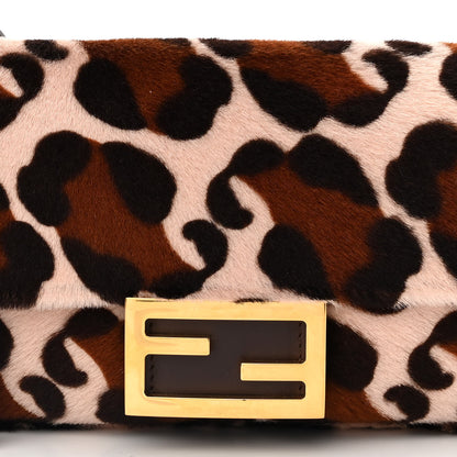 Fendi Calf Hair Leopard Print Mini Baguette Pink Brown 9 of 11