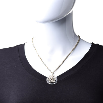 Chanel Crystal Pearl CC Camellia Necklace Gold 2 of 7