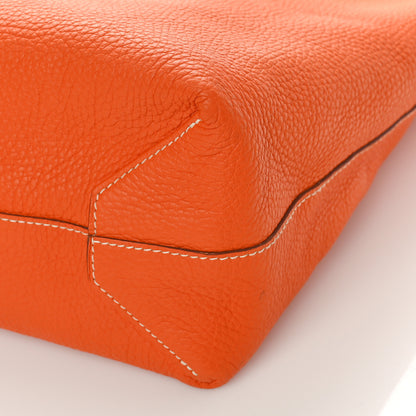Hermes Taurillon Clemence Double Sens 45 Reversible Tote Orange Gold 7 of 10