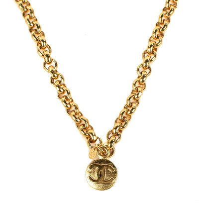 Chanel CC Pendant Necklace Gold 1 of 6