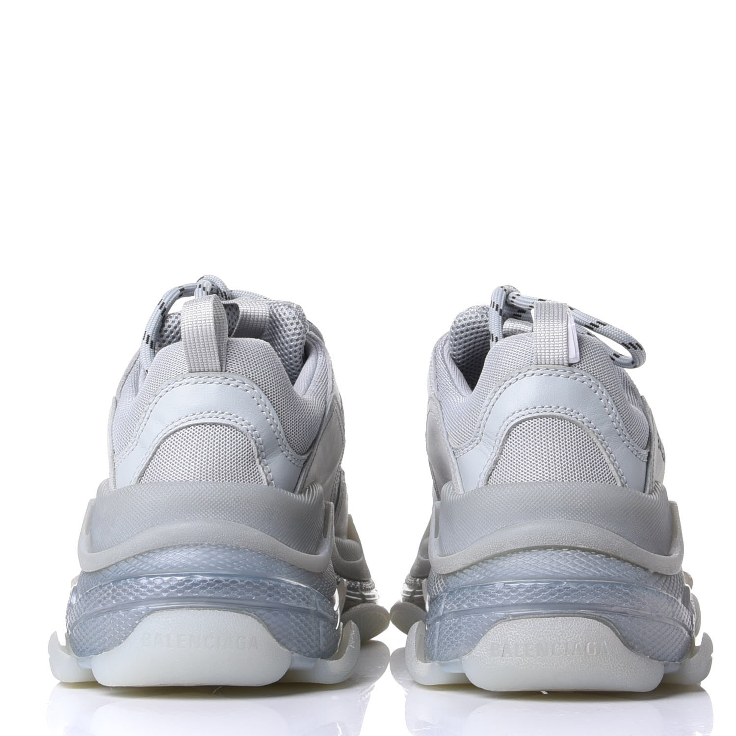 Balenciaga Fabric Mesh Clear Sole Womens Triple S Sneakers 39 Pearl Grey 6 of 11
