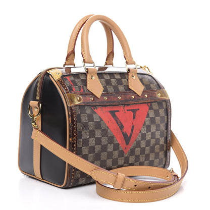 Louis Vuitton Transformed Damier Ebene Time Trunk Speedy Bandouliere 25 Black 4 of 11