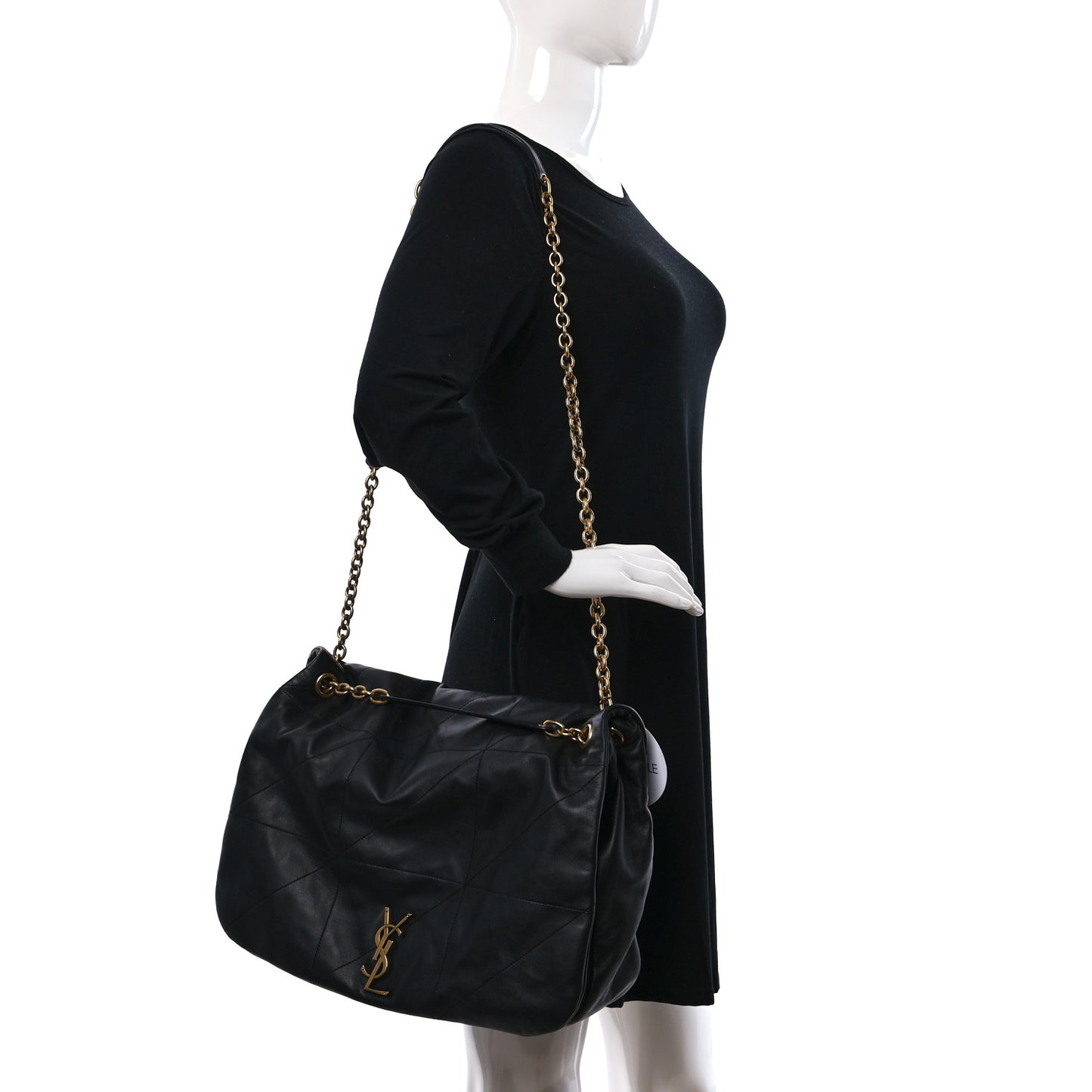 Lambskin Matelasse Monogram Large Jamie 4.3 Black