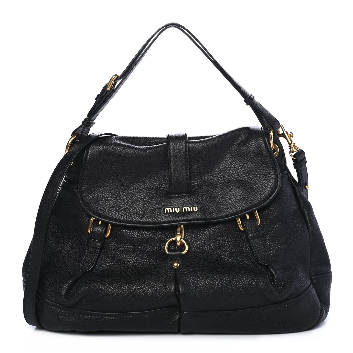 Vitello Daino Shoulder Bag Black