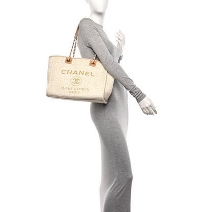 Chanel Lurex Boucle Small Deauville Tote Ivory 2 of 10