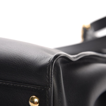 Fendi Vitello Seta Shiny Nappa Medium Peekaboo Iconic Satchel Black 12 of 13