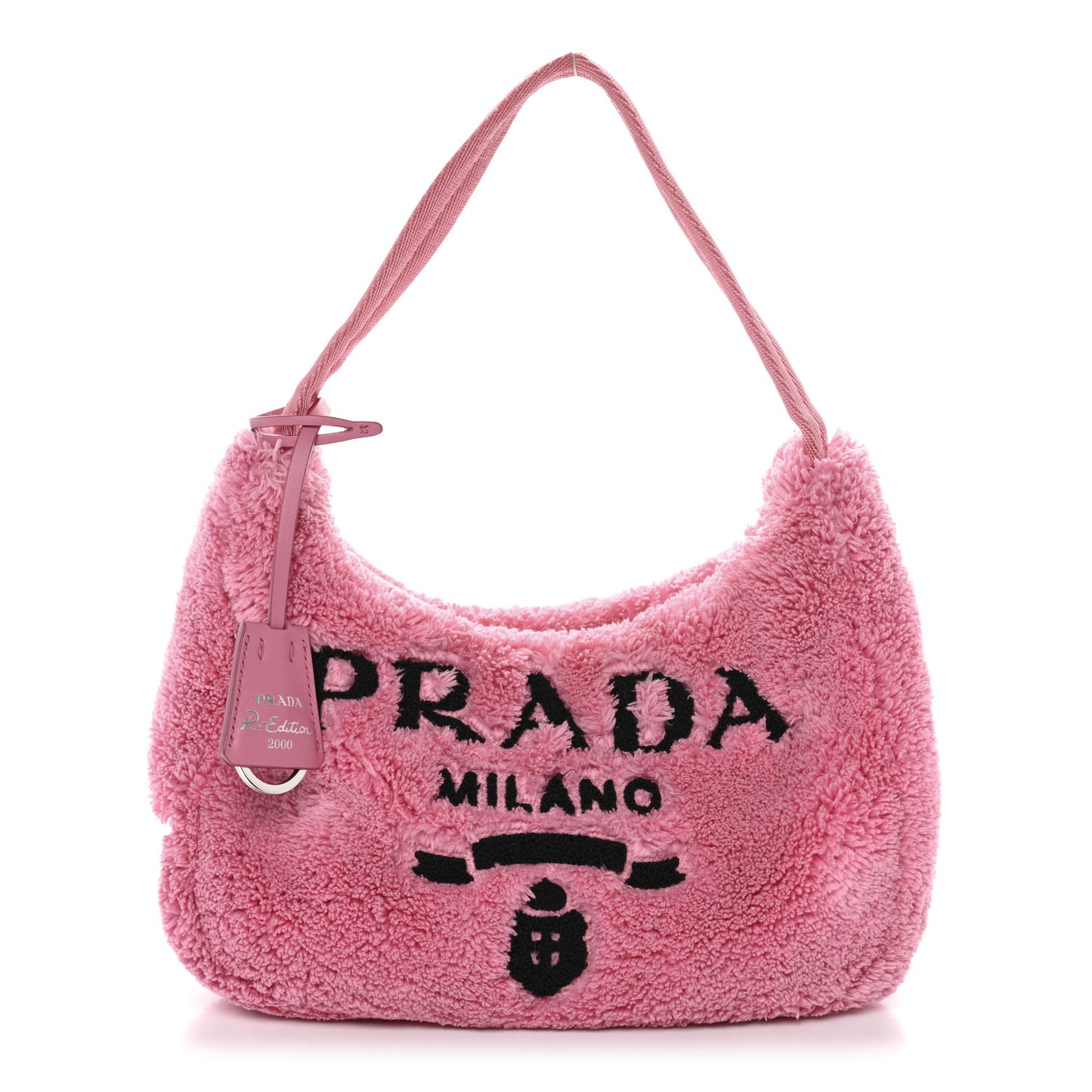 Terry Cloth Mini Re-Edition 2000 Bag Petalo Black