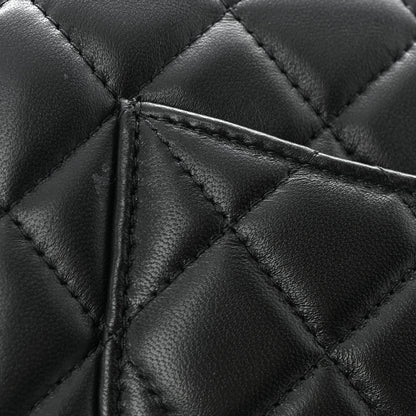 Chanel Lambskin Enamel Quilted Pearl Crush Wallet On Chain WOC Black 14 of 15