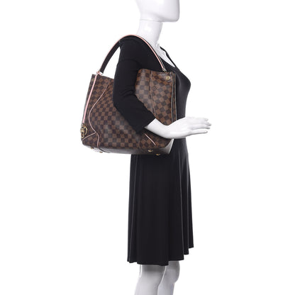 Louis Vuitton Damier Ebene Caissa Hobo Rose Ballerine 2 of 9