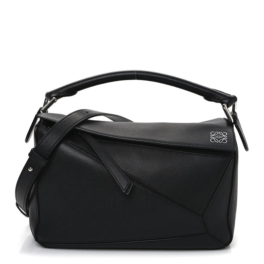 Calfskin Small Puzzle Bag Black