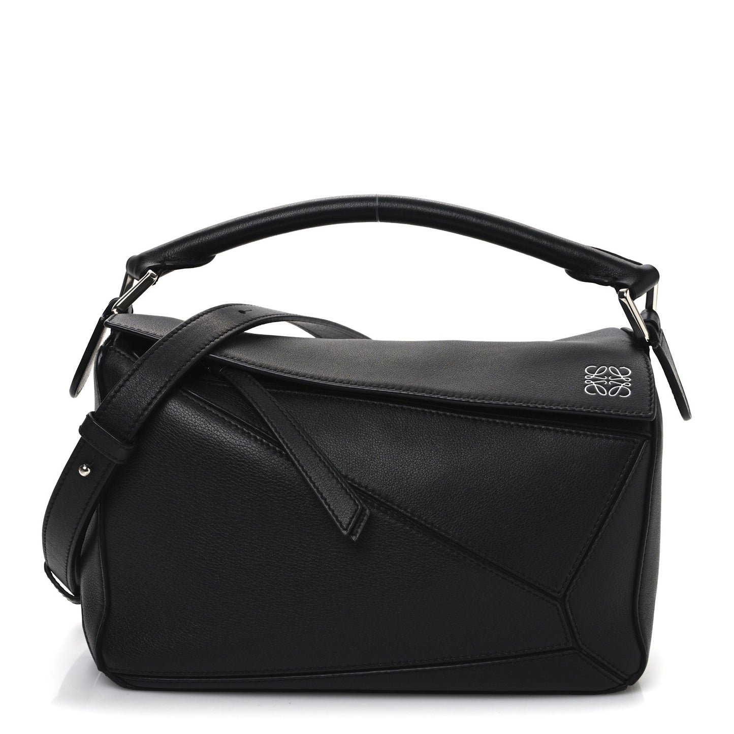 Calfskin Small Puzzle Bag Black
