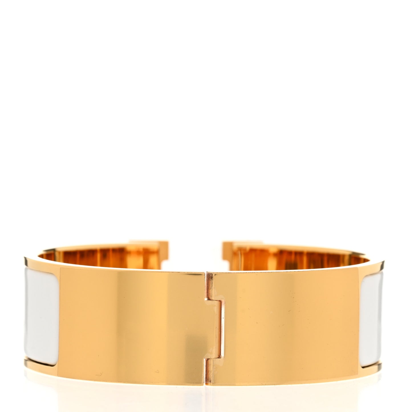 Enamel Wide Clic Clac H Bracelet GM White