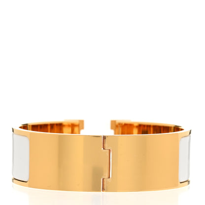 Hermes Enamel Wide Clic Clac H Bracelet GM White 3 of 5
