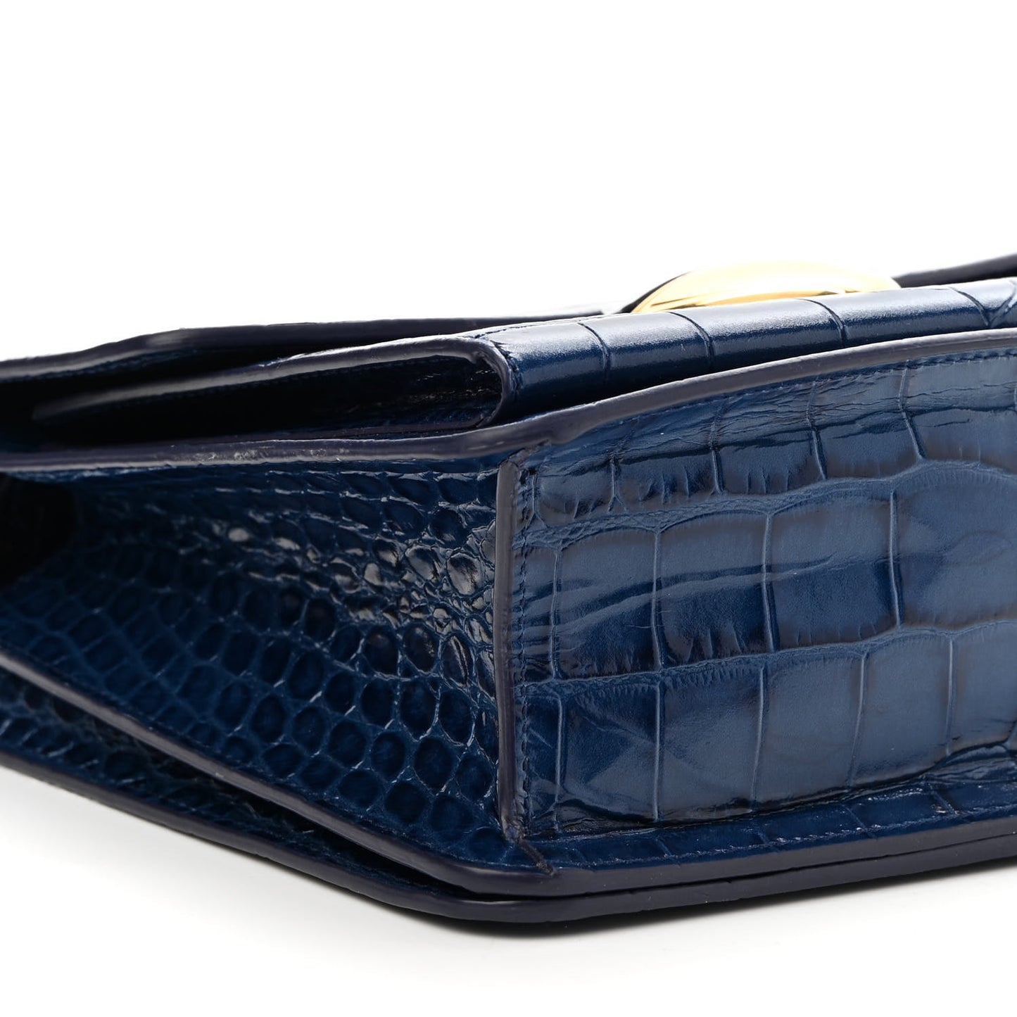 Calfskin Crocodile Embossed Dia Day Bag Blue