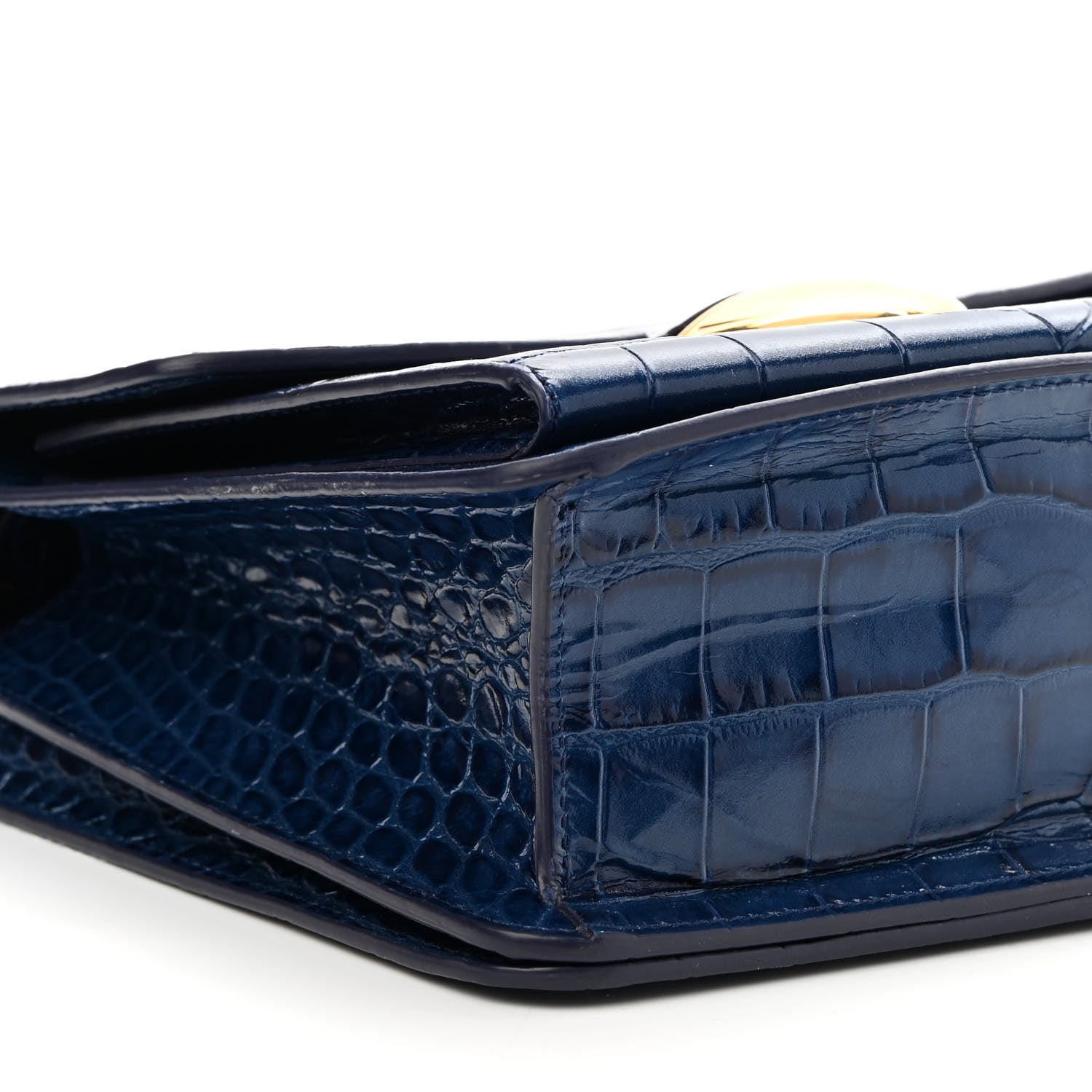 Proenza Schouler Calfskin Crocodile Embossed Dia Day Bag Blue 6 of 7