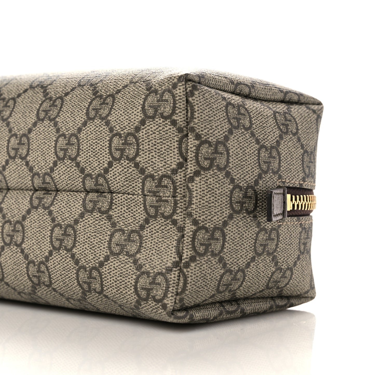 Soft GG Supreme Monogram Calfskin Medium Ophidia Cosmetic Case Beige Ebony New Acero