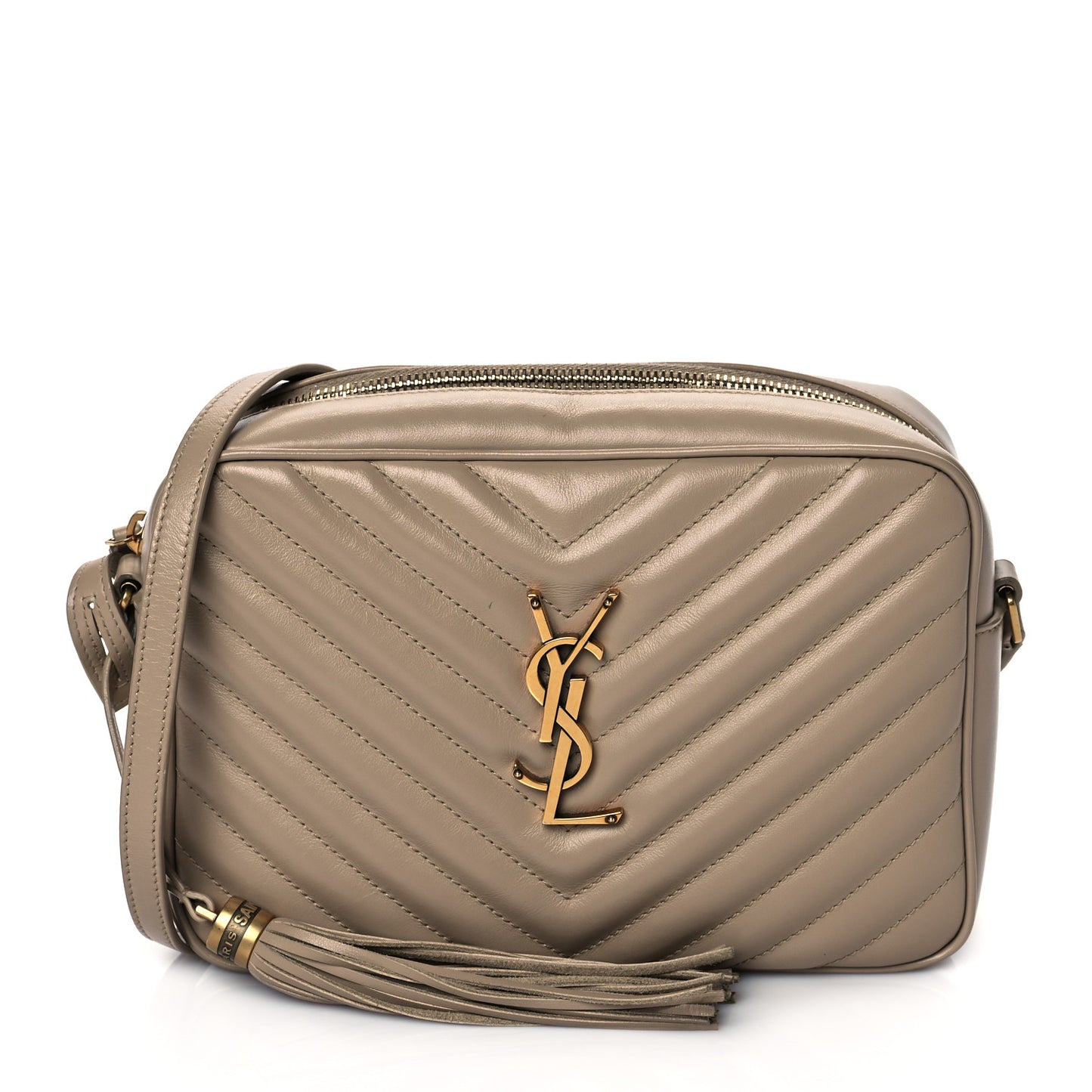 Calfskin Matelasse Monogram Lou Camera Bag Dark Beige