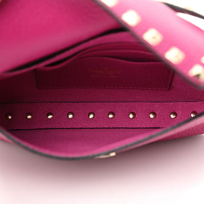 Valentino Garavani Grainy Calfskin Rockstud Crossbody Pouch Rose Violet 5 of 11