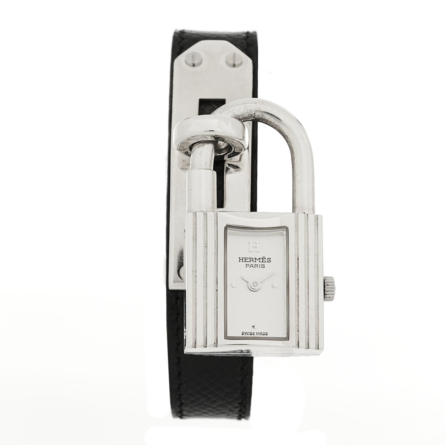 Sterling Silver Courchevel 20mm Kelly Cadena Quartz Watch Noir