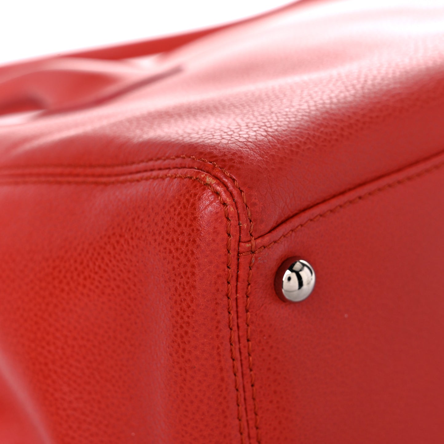Calfskin Small Cerf Shopper Tote Red