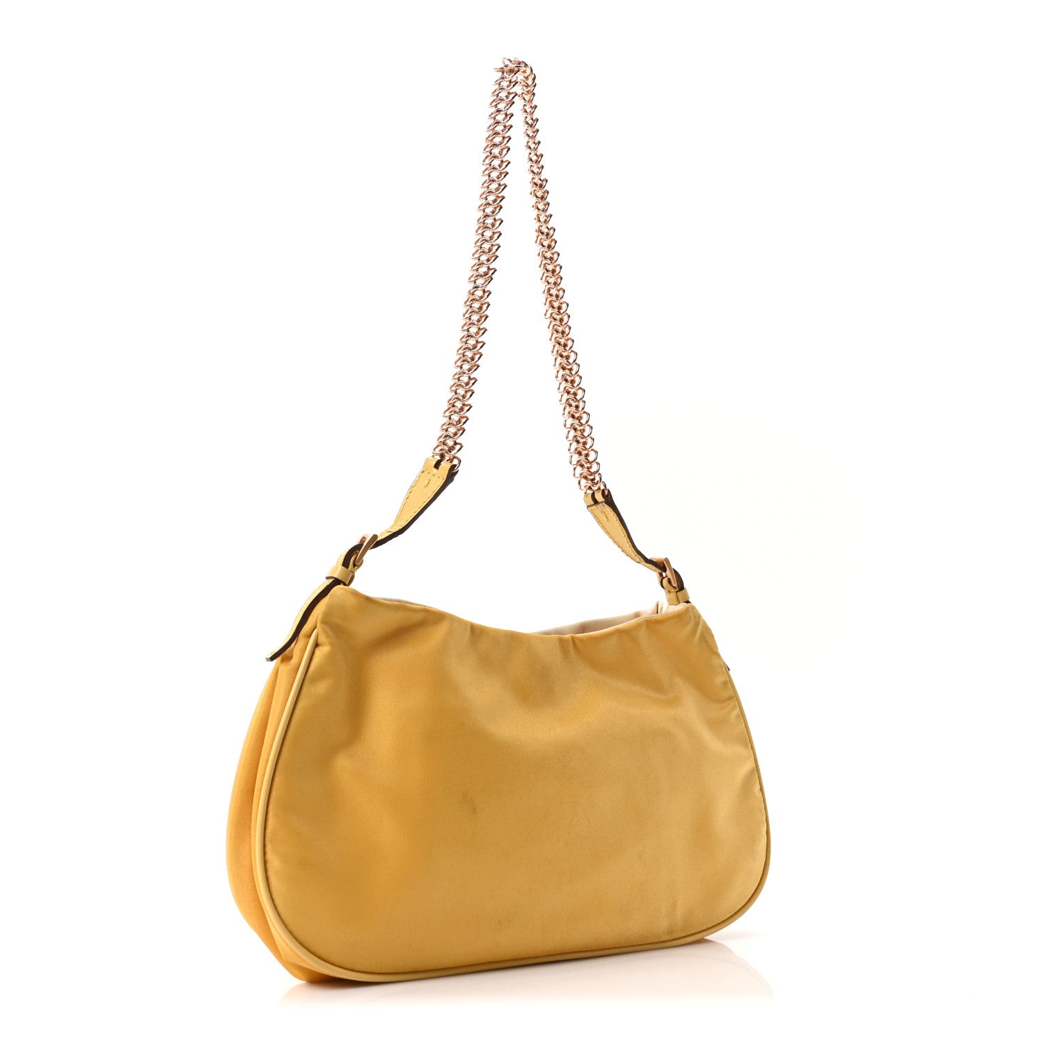 Prada Tessuto Nylon Light Chain Shoulder Bag Yellow 4 of 10
