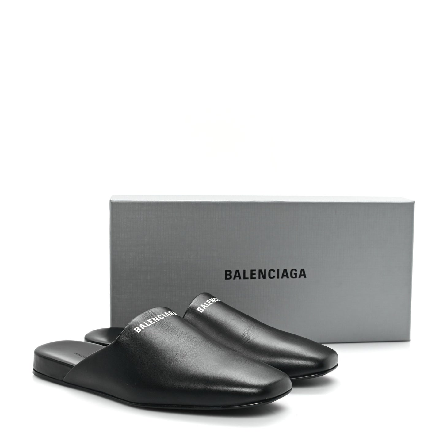 Soft Calfskin Flat Cosy BB Mule Slides 37.5 Black