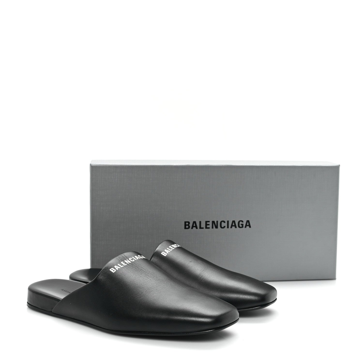 Balenciaga Soft Calfskin Flat Cosy BB Mule Slides 37.5 Black 9 of 10