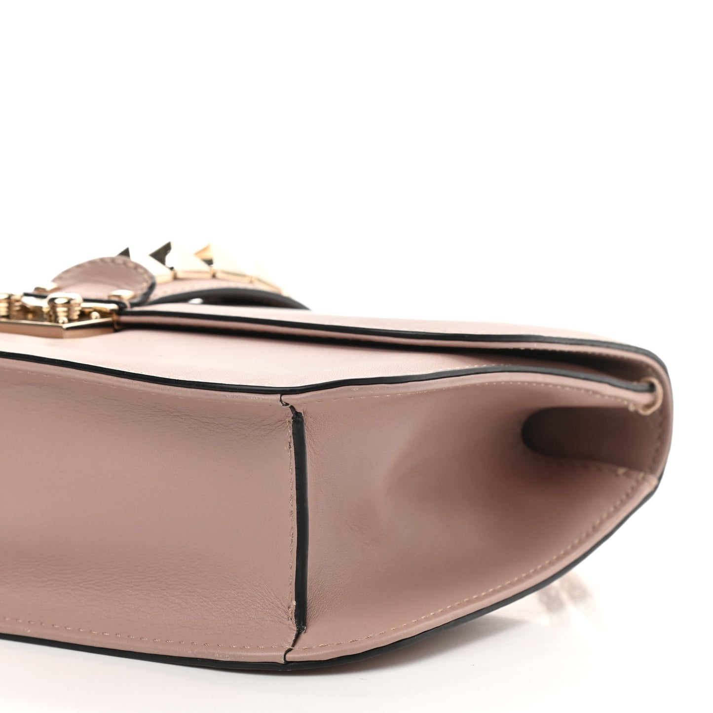 Vitello Medium Glam Lock Rockstud Flap Poudre