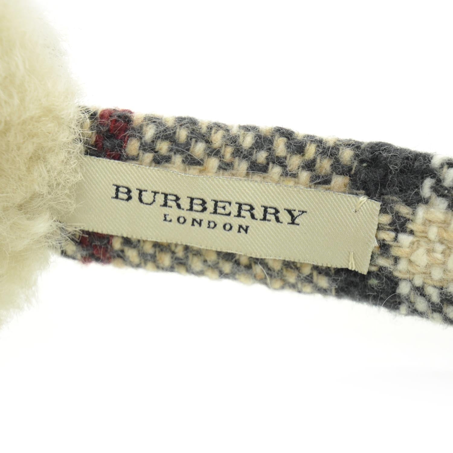 Burberry Shearling Check Earmuffs 5 of 6