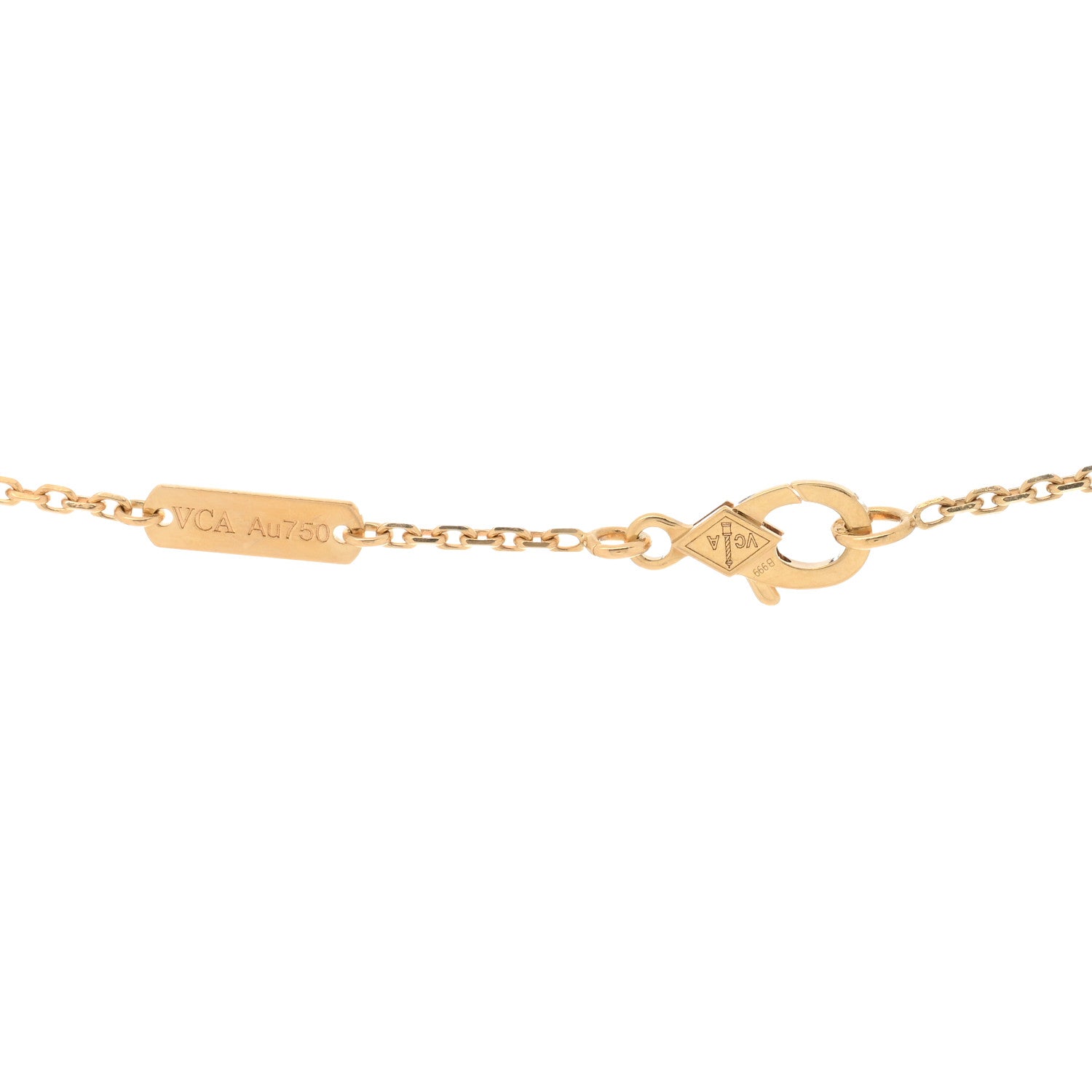 Van Cleef & Arpels 18K Yellow Gold Guilloche Vintage Alhambra Pendant Necklace 3 of 3
