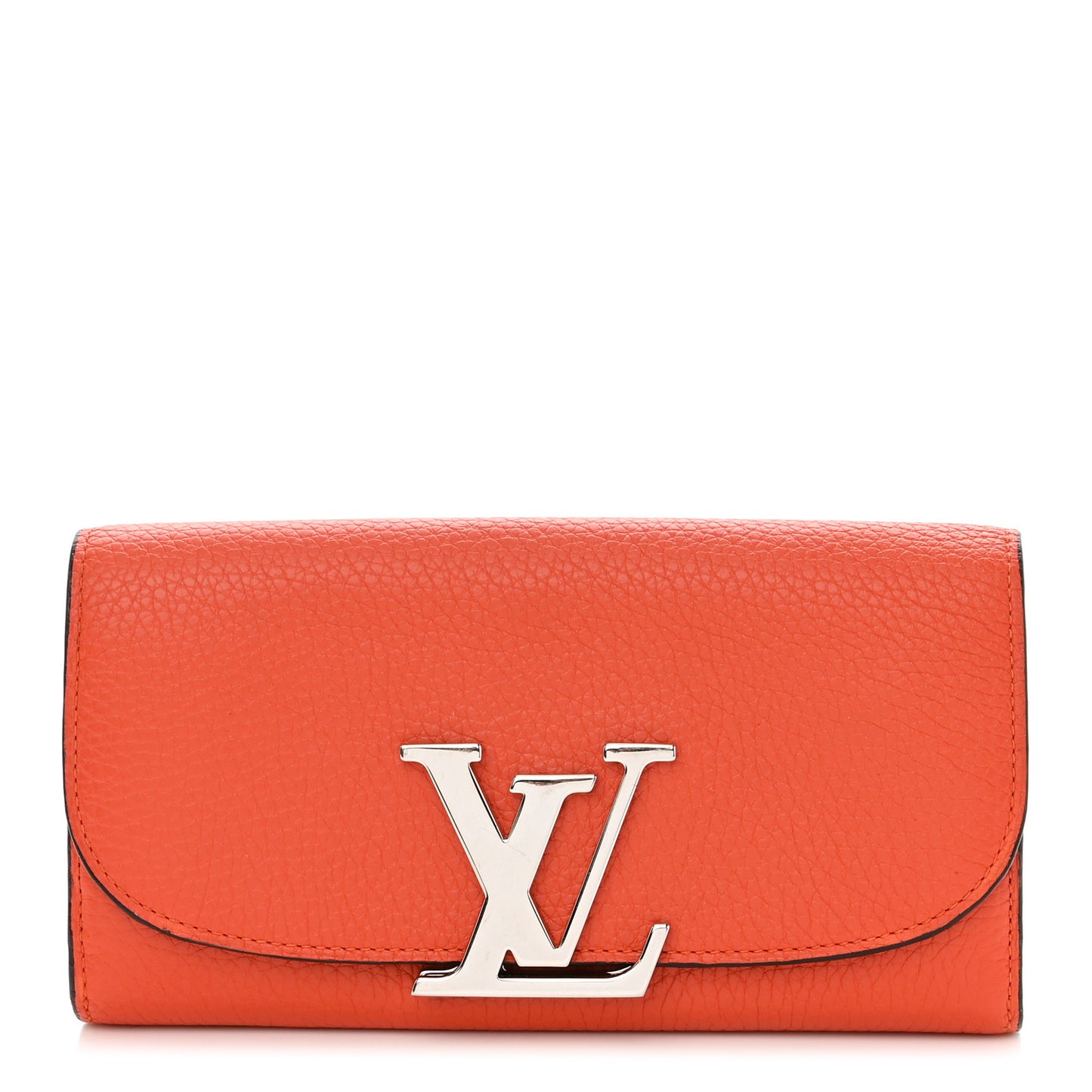 Taurillon Vivienne LV Long Wallet Clementine