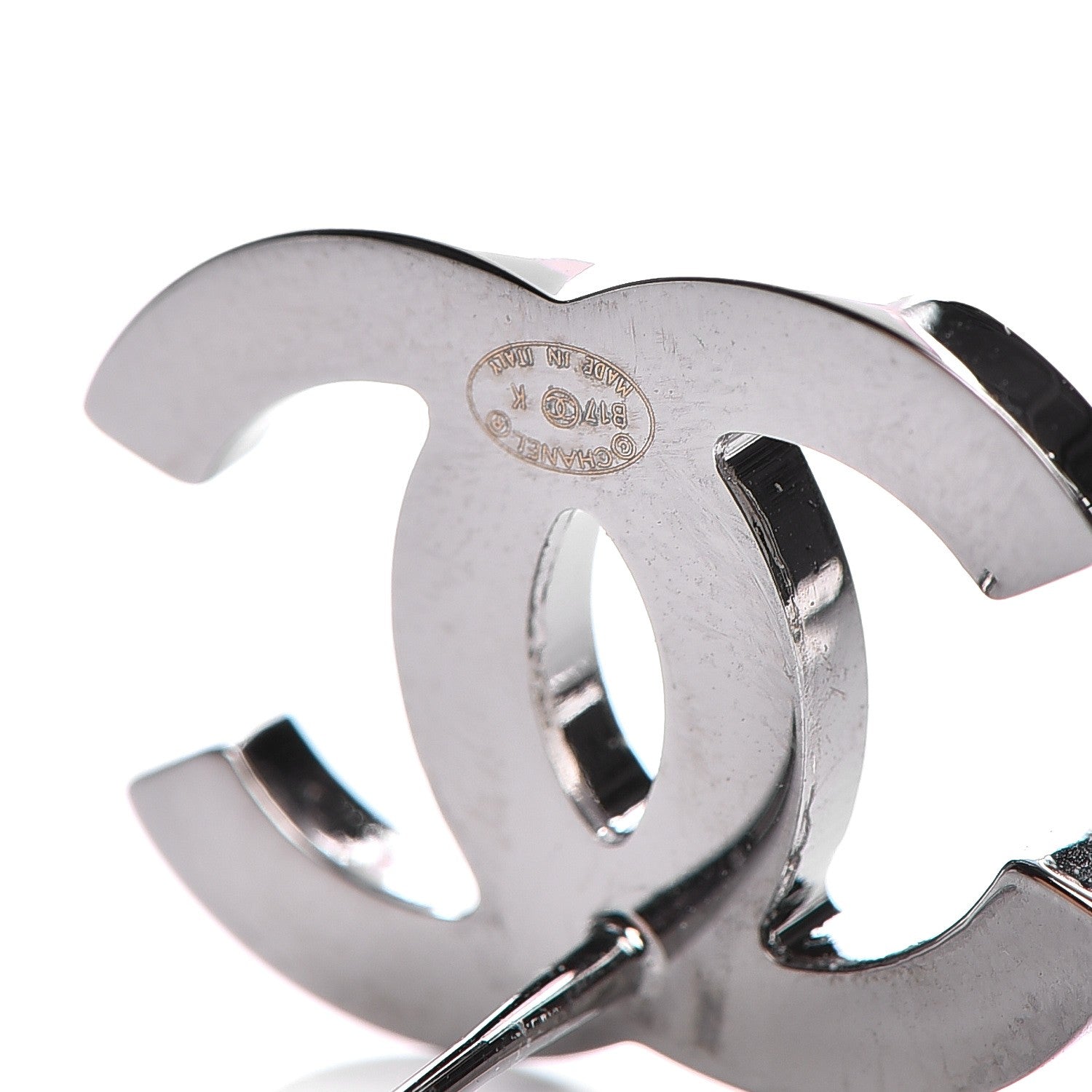 Chanel Crystal CC Earrings Silver 4 of 5