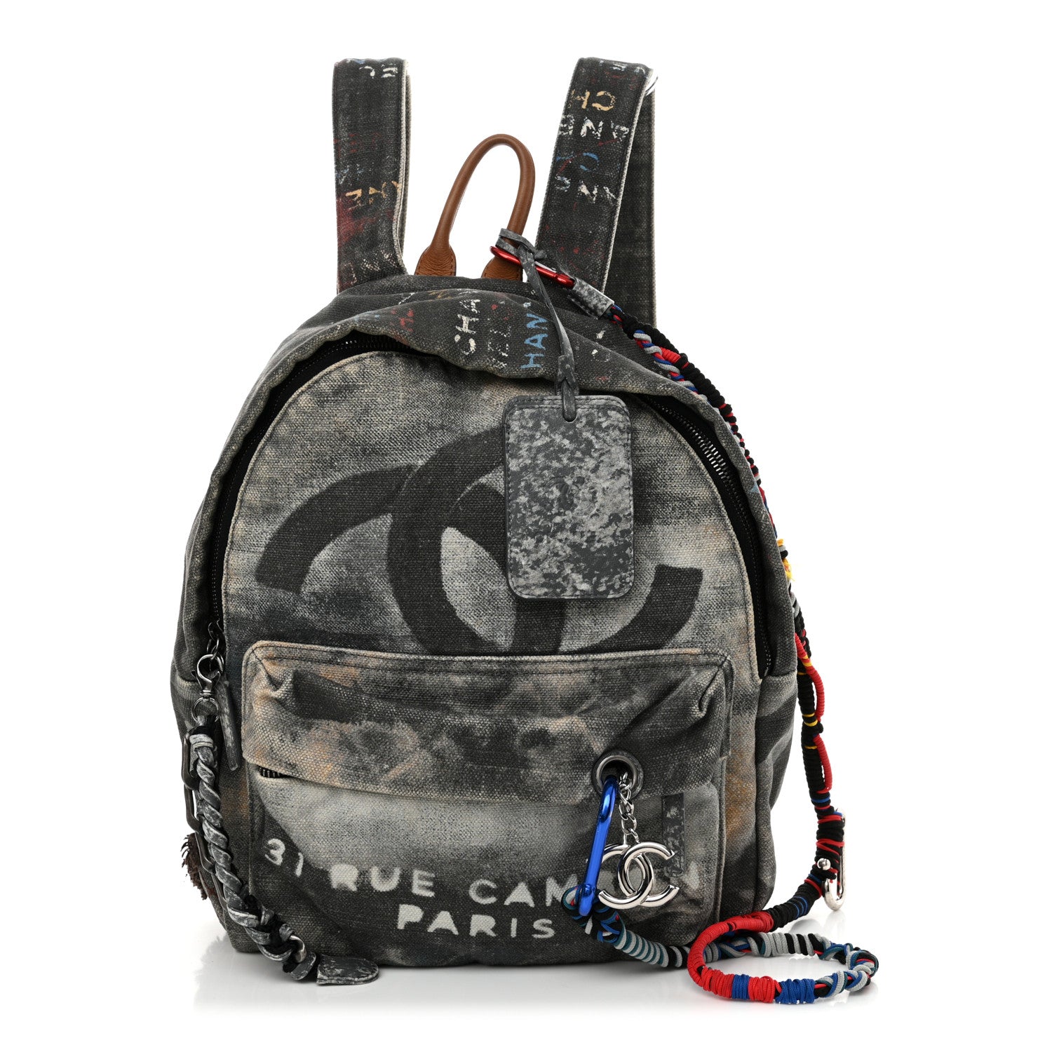Chanel Graffiti Printed Canvas Medium Backpack Black 1 of 17