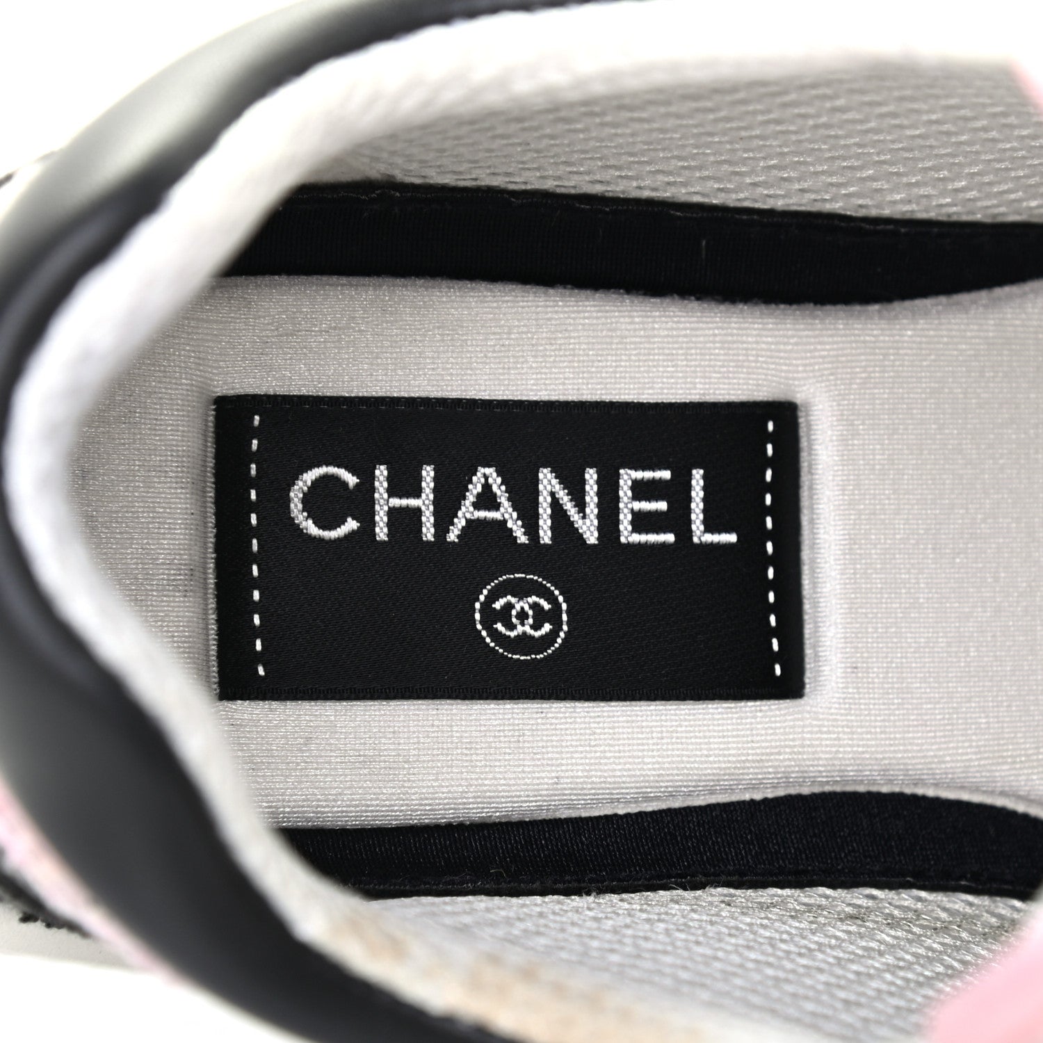 Chanel Tweed Suede Calfskin CC Sneakers 37 Gray Pink 6 of 10
