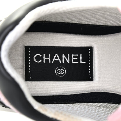 Chanel Tweed Suede Calfskin CC Sneakers 37 Gray Pink 6 of 10