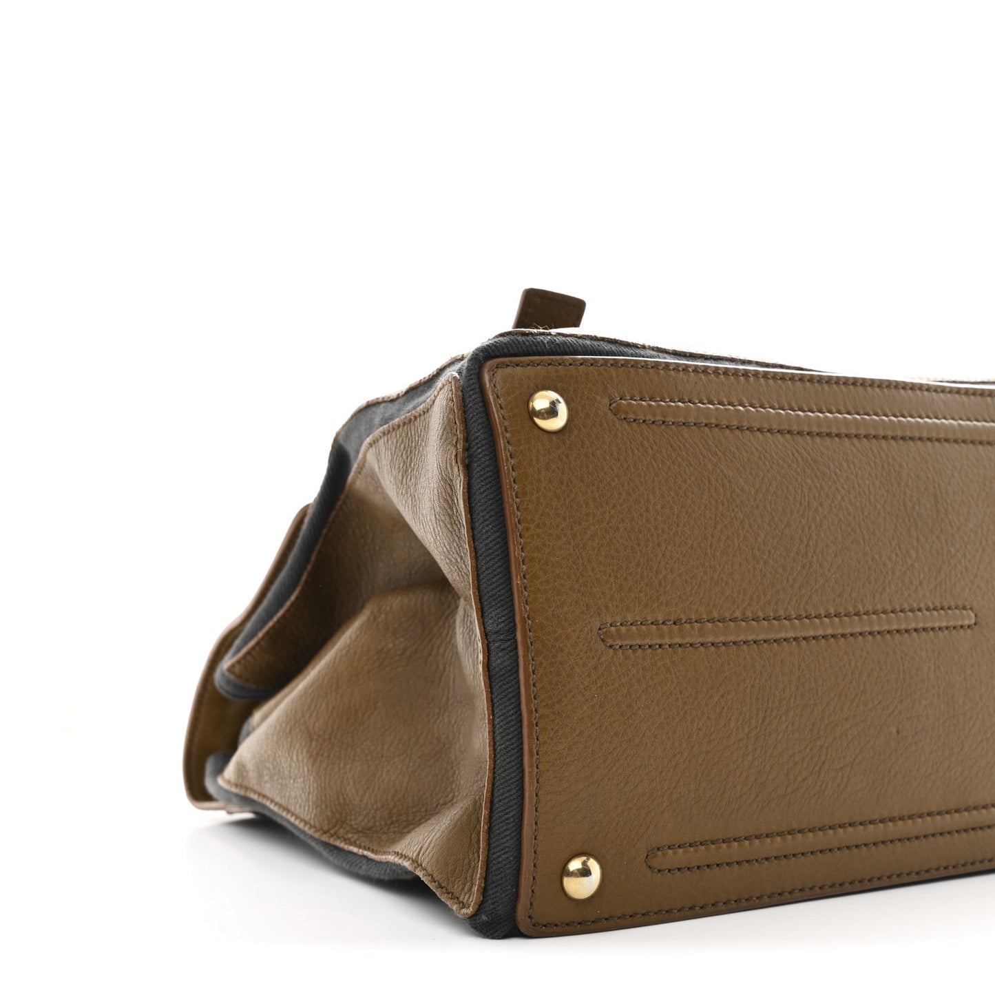 Calfskin Canvas Large Muse Two Olive