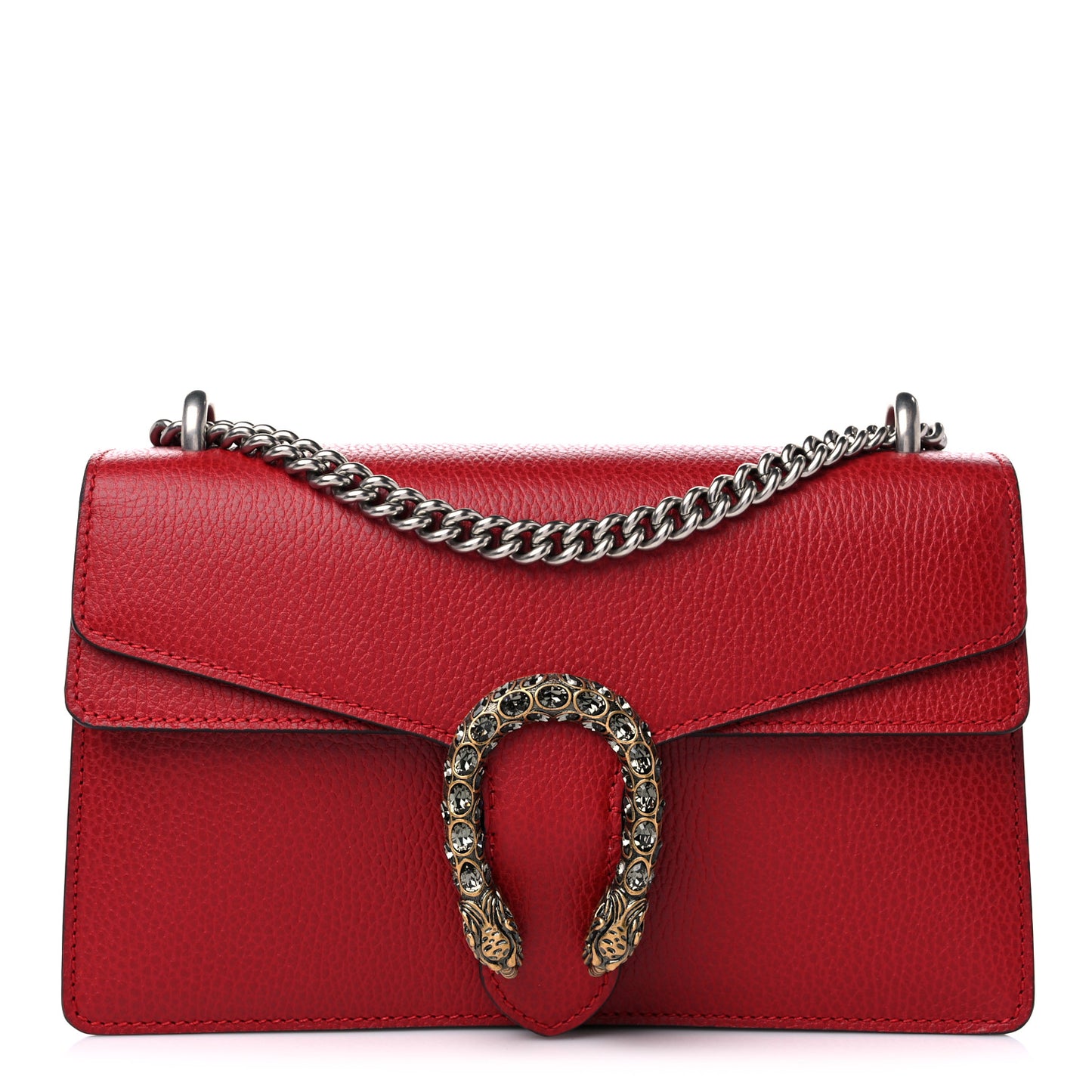 Dollar Calfskin Swarovski Crystal Small Dionysus Shoulder Bag Hibiscus Red