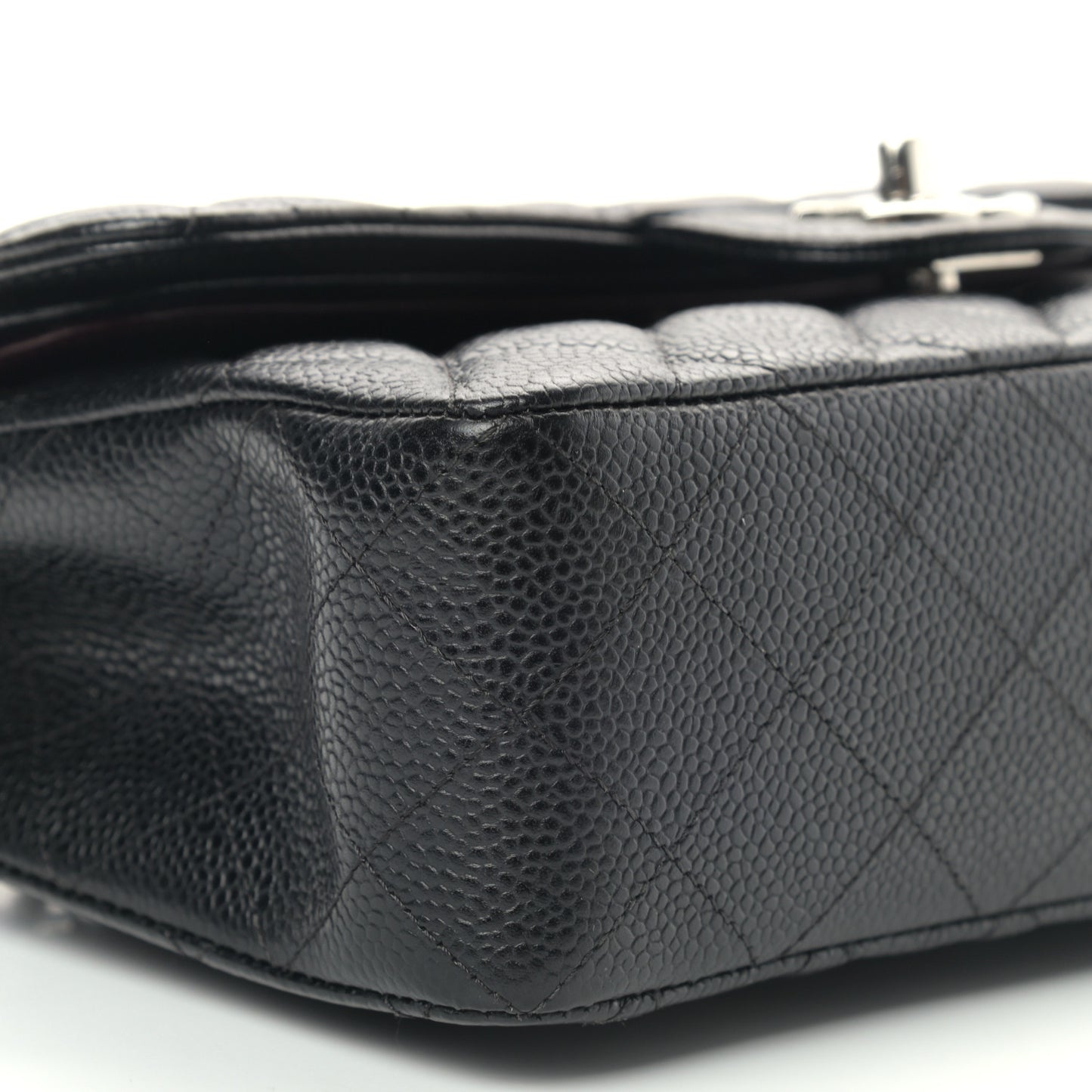 Caviar Quilted Small Double Flap Black