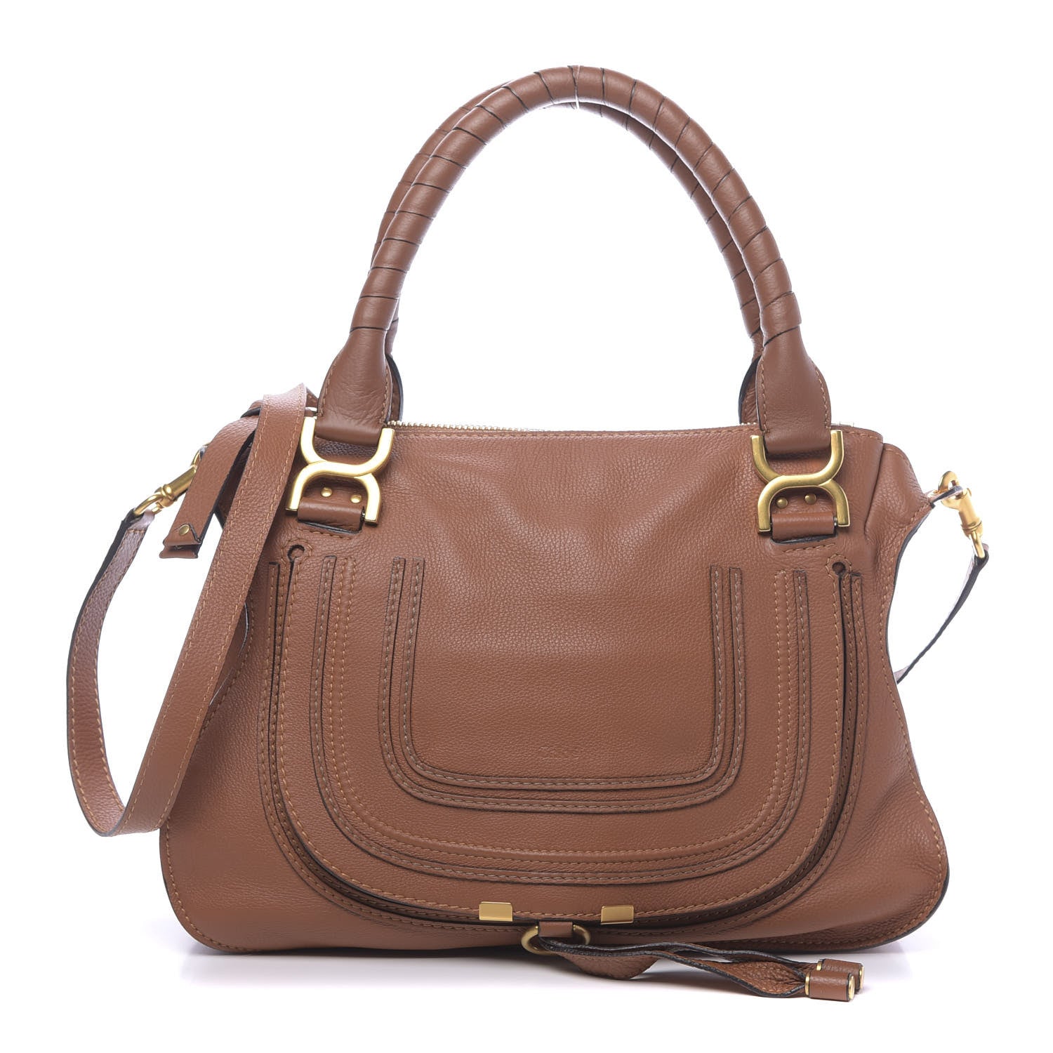 Chloe Calfskin Medium Marcie Satchel Tan 1 of 14