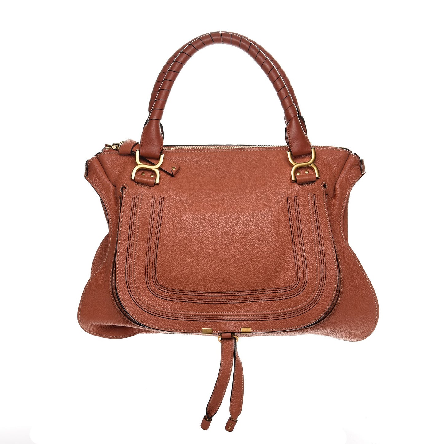 Calfskin Large Marcie Satchel Coral